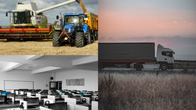 Examples of assets for finance - including a tractor, office equipment and a lorry